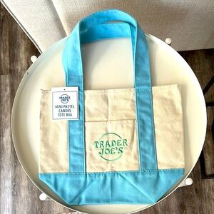 Trader Joe's Mini Pastel Canvas Tote Bag
